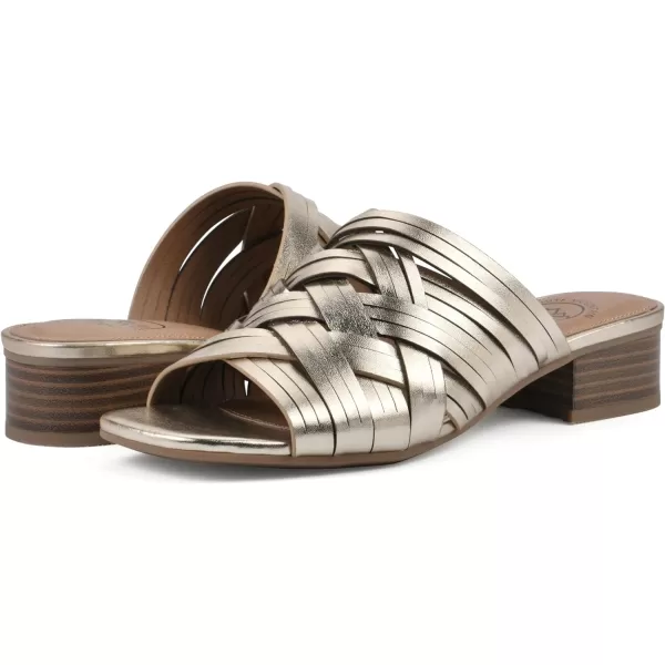 WHITE MOUNTAIN Women's Alluvia Low Block Heel Woven Sandal