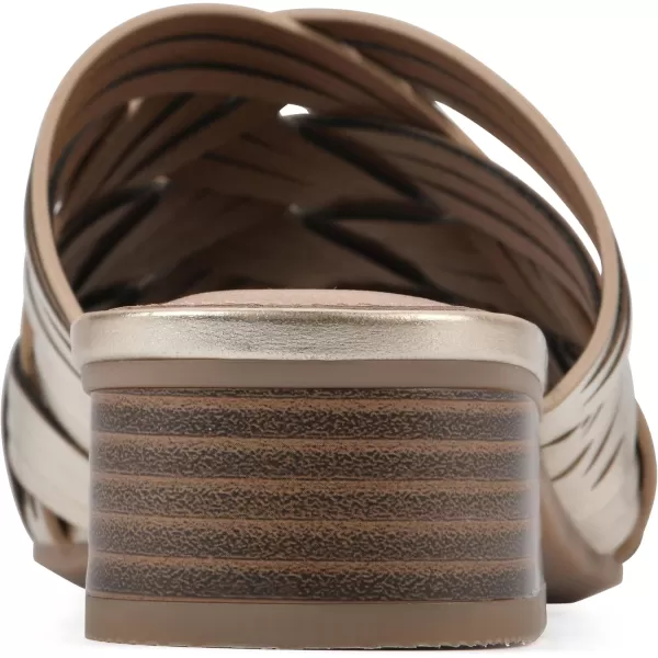 WHITE MOUNTAIN Women's Alluvia Low Block Heel Woven Sandal