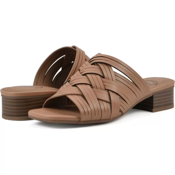WHITE MOUNTAIN Women's Alluvia Low Block Heel Woven Sandal