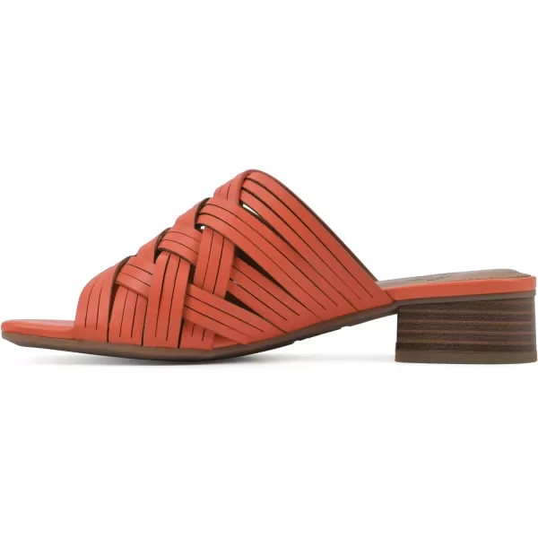 WHITE MOUNTAIN Women's Alluvia Low Block Heel Woven Sandal