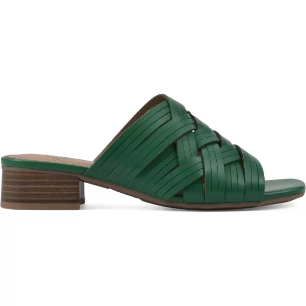 WHITE MOUNTAIN Women's Alluvia Low Block Heel Woven Sandal