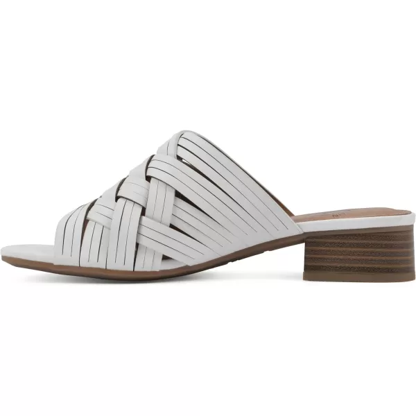 WHITE MOUNTAIN Women's Alluvia Low Block Heel Woven Sandal