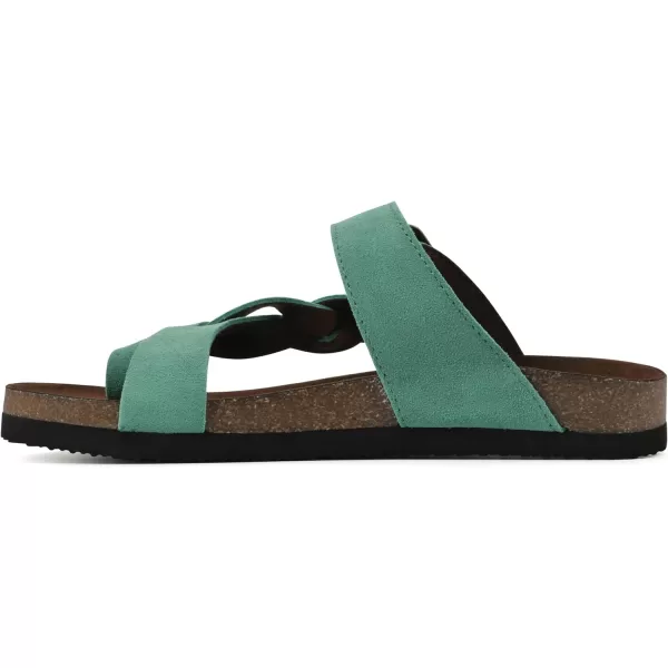 WHITE MOUNTAIN Women's Crawford Signature Comfort Molded Footbed Braided Sandal