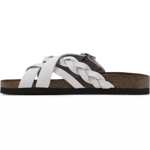WHITE MOUNTAIN Women's Harrington Signature Comfort Molded Braided Strappy Footbed Sandal