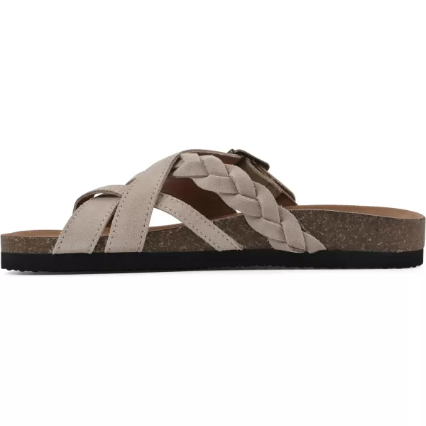 WHITE MOUNTAIN Women's Harrington Signature Comfort Molded Braided Strappy Footbed Sandal