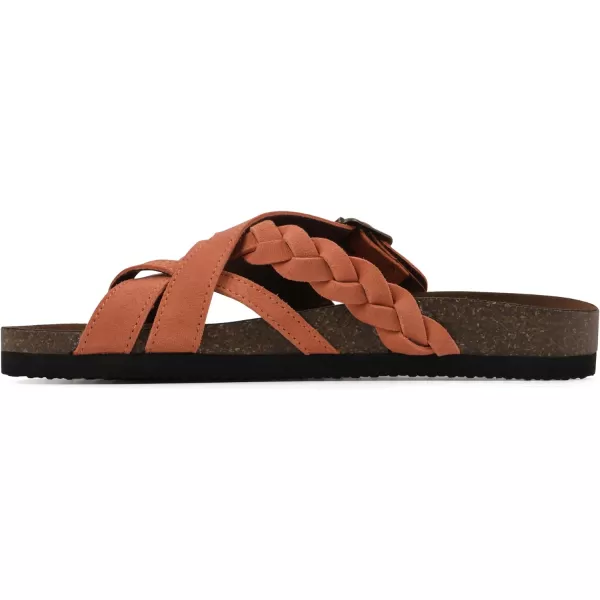 WHITE MOUNTAIN Women's Harrington Signature Comfort Molded Braided Strappy Footbed Sandal