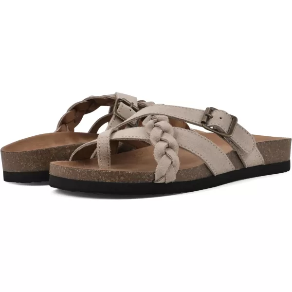 WHITE MOUNTAIN Women's Harrington Signature Comfort Molded Braided Strappy Footbed Sandal