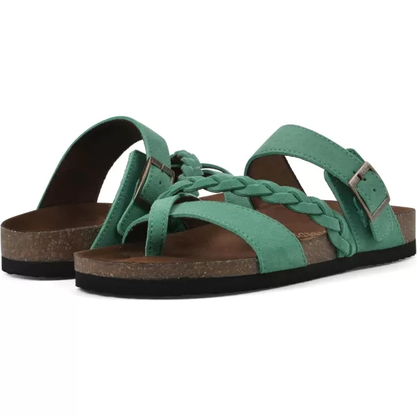 WHITE MOUNTAIN Women's Hazy Signature Comfort Molded Braided Strappy Footbed Sandal