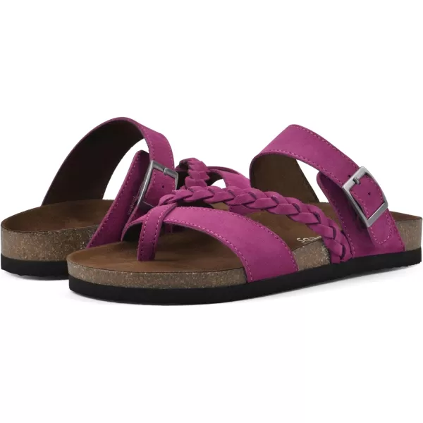 WHITE MOUNTAIN Women's Hazy Signature Comfort Molded Braided Strappy Footbed Sandal