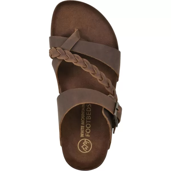 WHITE MOUNTAIN Women's Hazy Signature Comfort Molded Braided Strappy Footbed Sandal