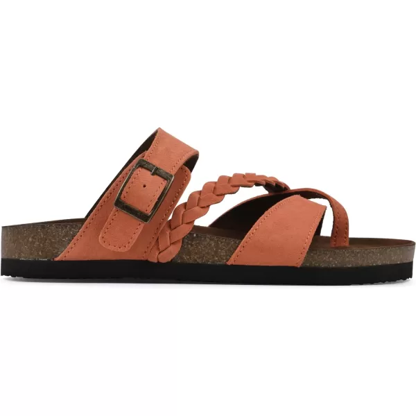 WHITE MOUNTAIN Women's Hazy Signature Comfort Molded Braided Strappy Footbed Sandal