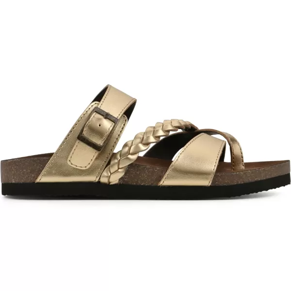 WHITE MOUNTAIN Women's Hazy Signature Comfort Molded Braided Strappy Footbed Sandal)