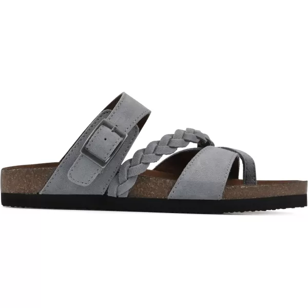 WHITE MOUNTAIN Women's Hazy Signature Comfort Molded Braided Strappy Footbed Sandal