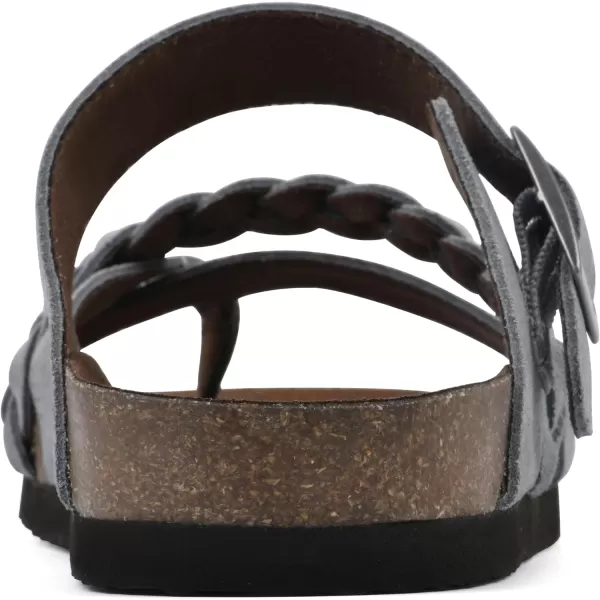WHITE MOUNTAIN Women's Hazy Signature Comfort Molded Braided Strappy Footbed Sandal