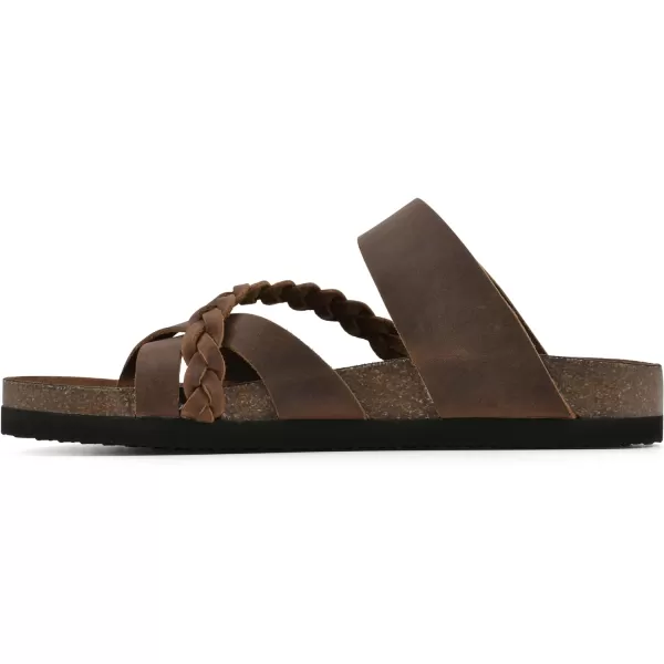 WHITE MOUNTAIN Women's Hazy Signature Comfort Molded Braided Strappy Footbed Sandal