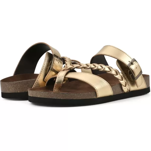 WHITE MOUNTAIN Women's Hazy Signature Comfort Molded Braided Strappy Footbed Sandal)