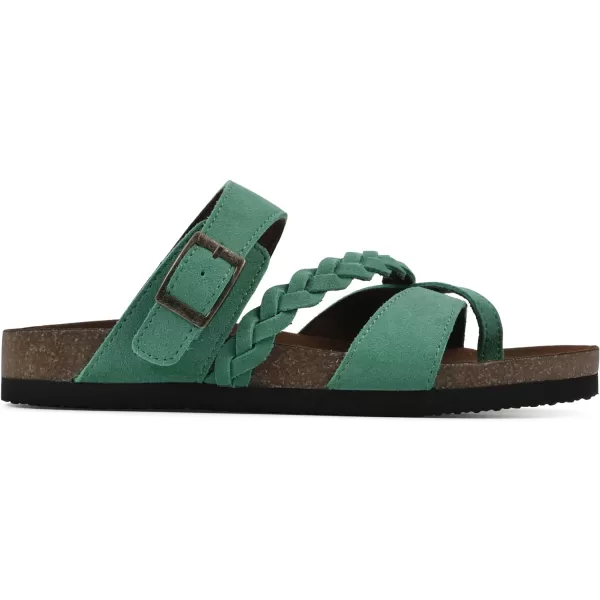 WHITE MOUNTAIN Women's Hazy Signature Comfort Molded Braided Strappy Footbed Sandal