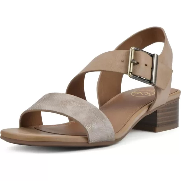 WHITE MOUNTAIN Women's Albatas Low Block Heel Sandal