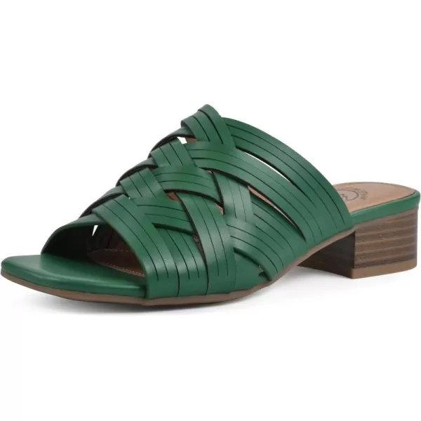 WHITE MOUNTAIN Women's Alluvia Low Block Heel Woven Sandal