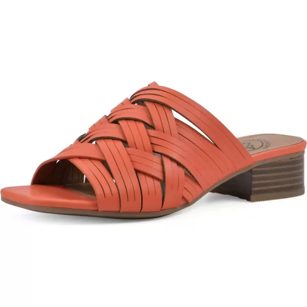 WHITE MOUNTAIN Women's Alluvia Low Block Heel Woven Sandal