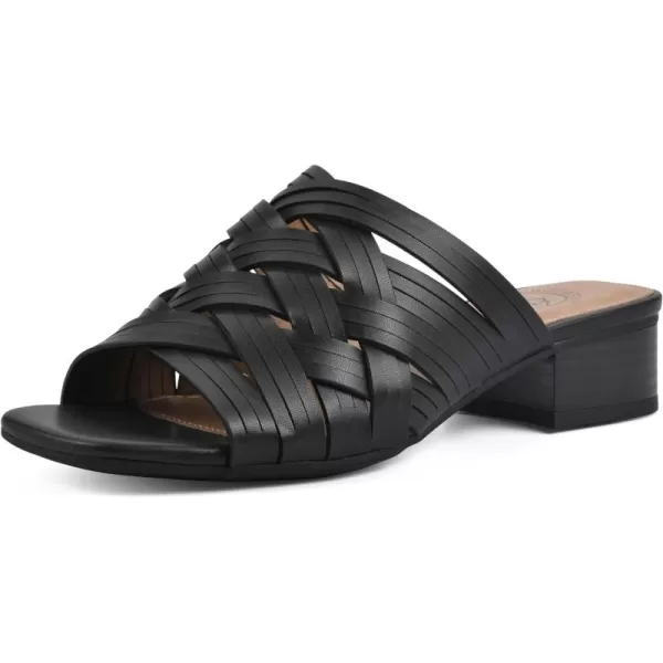 WHITE MOUNTAIN Women's Alluvia Low Block Heel Woven Sandal