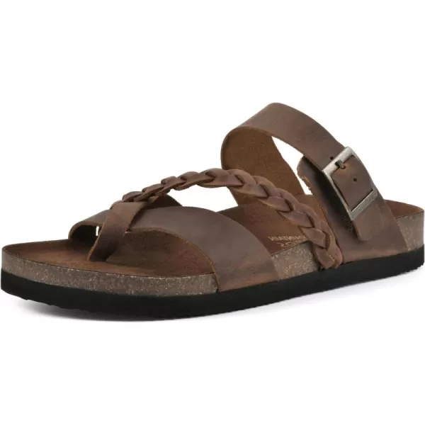 WHITE MOUNTAIN Women's Hazy Signature Comfort Molded Braided Strappy Footbed Sandal