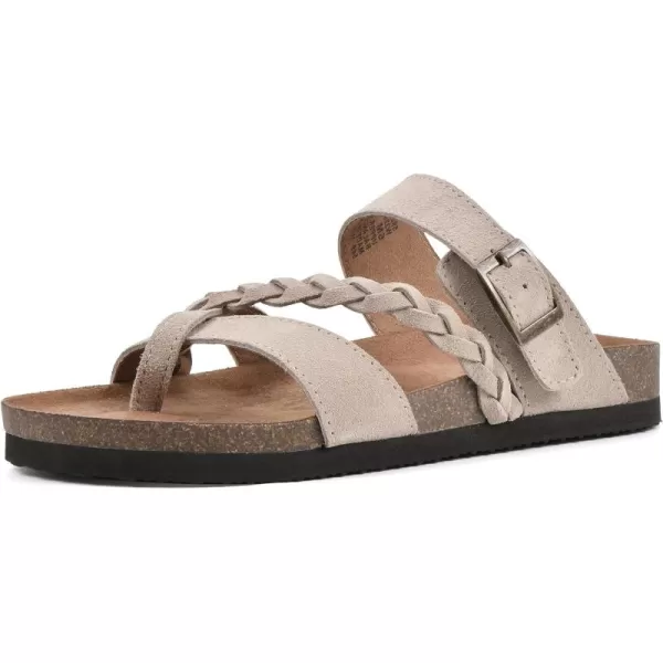 WHITE MOUNTAIN Women's Hazy Signature Comfort Molded Braided Strappy Footbed Sandal