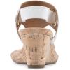 imageWHITE MOUNTAIN Womens Aida Cork Wedge SandalWhiteSmooth