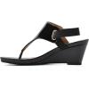 imageWHITE MOUNTAIN Womens All Dres Triangle Thong SlingBack Wedge SandalBlackPatentSmooth