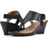 imageWHITE MOUNTAIN Womens All Dres Triangle Thong SlingBack Wedge SandalBlackSmooth