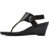imageWHITE MOUNTAIN Womens All Dres Triangle Thong SlingBack Wedge SandalBlackSmooth