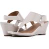 imageWHITE MOUNTAIN Womens All Dres Triangle Thong SlingBack Wedge SandalEggshellPatentSmooth