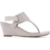 imageWHITE MOUNTAIN Womens All Dres Triangle Thong SlingBack Wedge SandalEggshellPatentSmooth