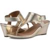 imageWHITE MOUNTAIN Womens All Dres Triangle Thong SlingBack Wedge SandalGoldSmooth