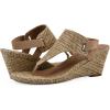 imageWHITE MOUNTAIN Womens All Dres Triangle Thong SlingBack Wedge SandalNaturalFabric