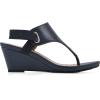 imageWHITE MOUNTAIN Womens All Dres Triangle Thong SlingBack Wedge SandalNavySmooth