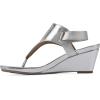 imageWHITE MOUNTAIN Womens All Dres Triangle Thong SlingBack Wedge SandalSilverSmooth