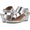 imageWHITE MOUNTAIN Womens All Dres Triangle Thong SlingBack Wedge SandalSilverSmooth