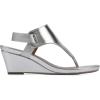 imageWHITE MOUNTAIN Womens All Dres Triangle Thong SlingBack Wedge SandalSilverSmooth