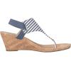 imageWHITE MOUNTAIN Womens All Good Cork Wedge SandalNavyWhite Stripe
