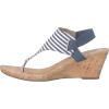 imageWHITE MOUNTAIN Womens All Good Cork Wedge SandalNavyWhite Stripe