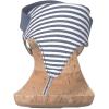 imageWHITE MOUNTAIN Womens All Good Cork Wedge SandalNavyWhite Stripe
