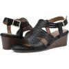 imageWHITE MOUNTAIN Womens Brush Up Wedge SandalBlackBurnSmooth