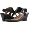 imageWHITE MOUNTAIN Womens All Dres Triangle Thong SlingBack Wedge SandalBlack Patent