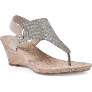 imageWHITE MOUNTAIN Womens All Good Cork Wedge SandalLtgoldGlitter