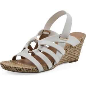 imageWHITE MOUNTAIN Womens Ataps Strappy SlingBack Wedge SandalWhiteSmooth