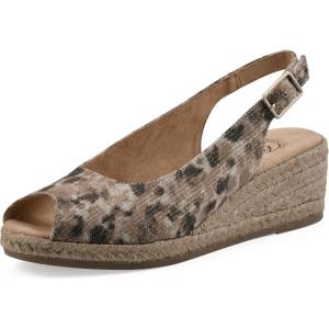 imageWHITE MOUNTAIN Womens Maize Espadrille Wedge SandalNaturalMetLeopardFabric