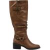 imageWHITE MOUNTAIN Womens Cushion Block Heeled Tall Shaft Western Riding BootDk NaturalSmooth