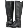 imageWHITE MOUNTAIN Womens Custard Block Heeled Tall Shaft Riding BootBlackSmooth