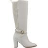 imageWHITE MOUNTAIN Womens Teals Block Heeled Dress Tailored Tall Shaft BootIvorySmooth